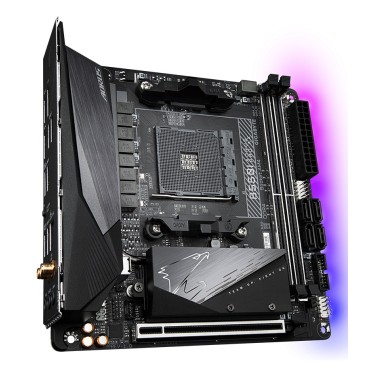 GIGABYTE B550I AORUS PRO AX Carte mère - Processeurs AMD Ryzen 5000, VRM 8 phases, jusqu'à 5300 MHz DDR4, 1xPCIe 4.0 + 1xPCIe