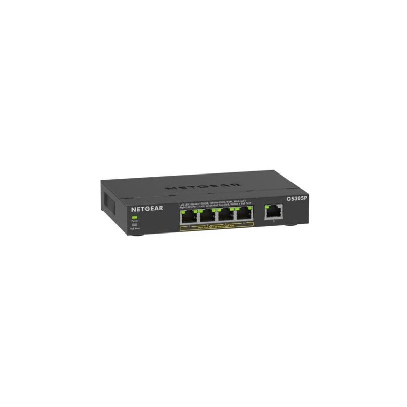 NETGEAR GS305Pv3 Non-géré Gigabit Ethernet (10 100 1000) Connexion Ethernet, supportant l'alimentation via ce port (PoE) Noir