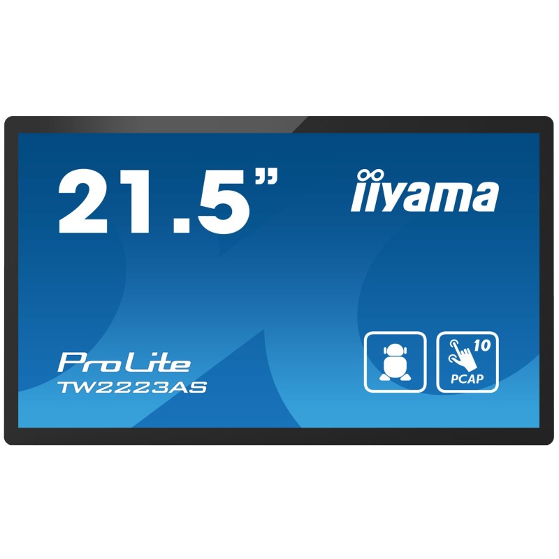 iiyama TW2223AS-B2 affichage de messages Écran plat interactif 54,6 cm (21.5") Wifi 400 cd m² Full HD Noir Écran tactile