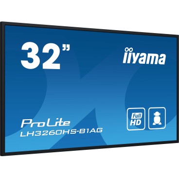 iiyama LH3260HS-B1AG affichage de messages Carte A numérique 80 cm (31.5") LED Wifi 500 cd m² Full HD Noir Intégré dans le