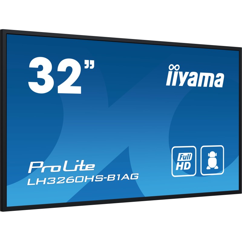 iiyama LH3260HS-B1AG affichage de messages Carte A numérique 80 cm (31.5") LED Wifi 500 cd m² Full HD Noir Intégré dans le