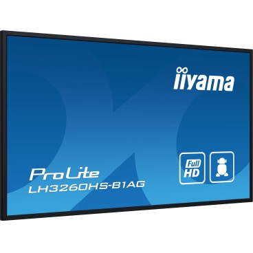 iiyama LH3260HS-B1AG affichage de messages Carte A numérique 80 cm (31.5") LED Wifi 500 cd m² Full HD Noir Intégré dans le