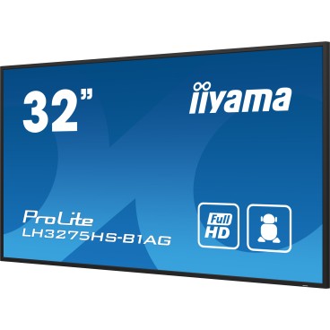 iiyama LH3275HS-B1AG affichage de messages Écran plat de signalisation numérique 81,3 cm (32") LCD Wifi 500 cd m² Full HD Noir