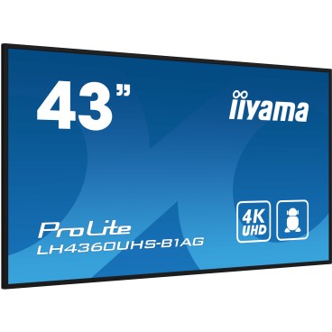 iiyama LH4360UHS-B1AG affichage de messages Carte A numérique 108 cm (42.5") LED Wifi 500 cd m² 4K Ultra HD Noir Intégré dans