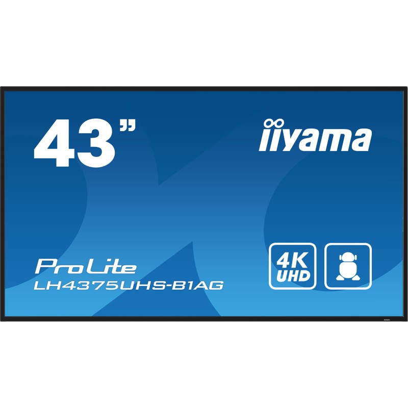 iiyama ProLite Écran plat de signalisation numérique 108 cm (42.5") LCD Wifi 500 cd m² 4K Ultra HD Noir Intégré dans le