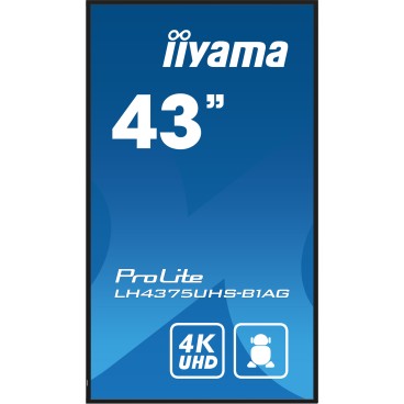 iiyama ProLite Écran plat de signalisation numérique 108 cm (42.5") LCD Wifi 500 cd m² 4K Ultra HD Noir Intégré dans le