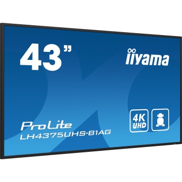 iiyama ProLite Écran plat de signalisation numérique 108 cm (42.5") LCD Wifi 500 cd m² 4K Ultra HD Noir Intégré dans le