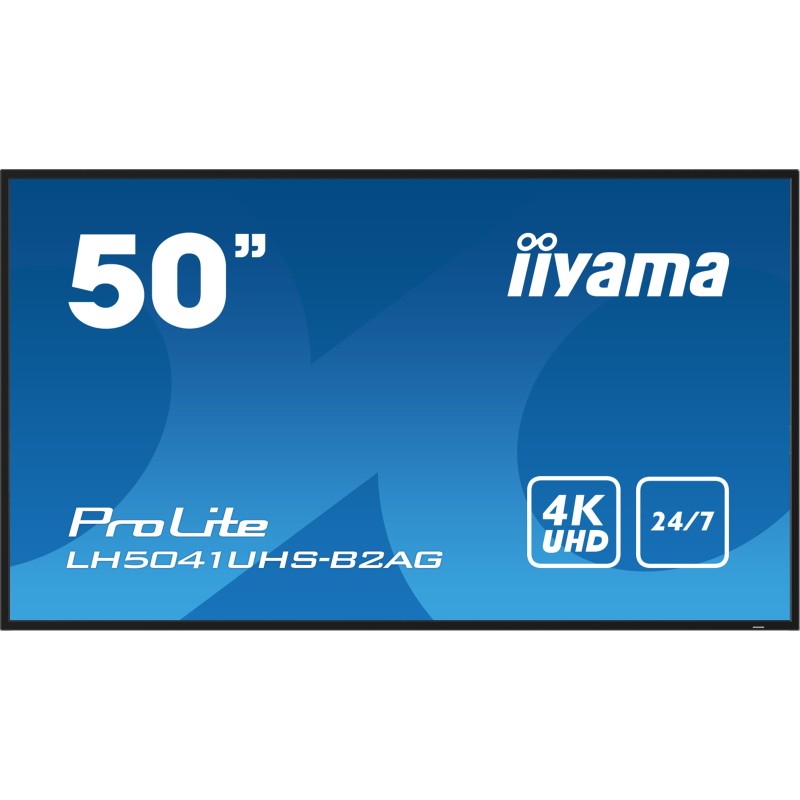 iiyama LH5041UHS-B2AG affichage de messages Écran plat de signalisation numérique 127 cm (50") LCD 500 cd m² 4K Ultra HD Noir