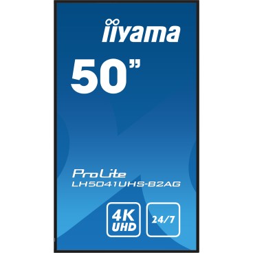 iiyama LH5041UHS-B2AG affichage de messages Écran plat de signalisation numérique 127 cm (50") LCD 500 cd m² 4K Ultra HD Noir