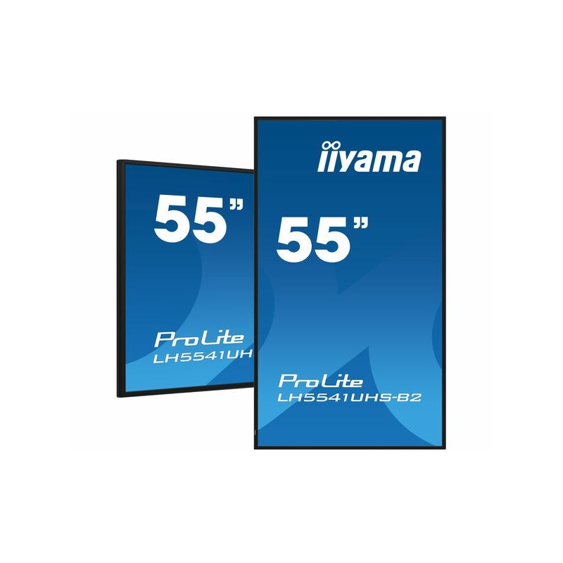 iiyama LH5541UHS-B2 affichage de messages En forme de kiosk 138,7 cm (54.6") LCD 500 cd m² 4K Ultra HD Noir Intégré dans le