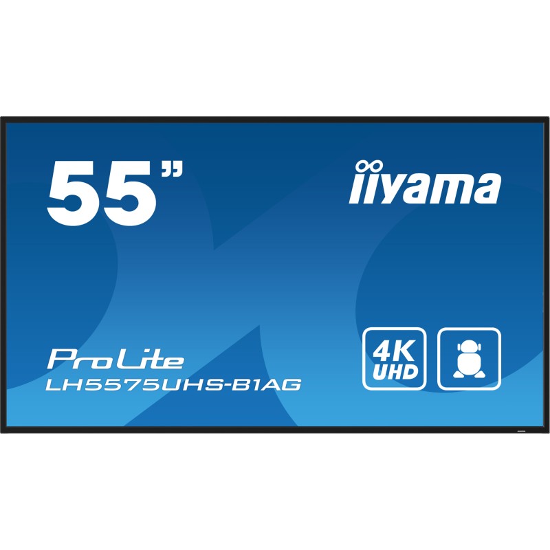 iiyama LH5575UHS-B1AG affichage de messages Écran plat de signalisation numérique 138,7 cm (54.6") LCD Wifi 500 cd m² 4K Ultra