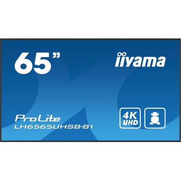 iiyama ProLite Écran plat de signalisation numérique 163,8 cm (64.5") LCD Wifi 500 cd m² 4K Ultra HD Noir Intégré dans le