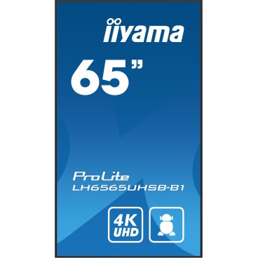 iiyama ProLite Écran plat de signalisation numérique 163,8 cm (64.5") LCD Wifi 500 cd m² 4K Ultra HD Noir Intégré dans le