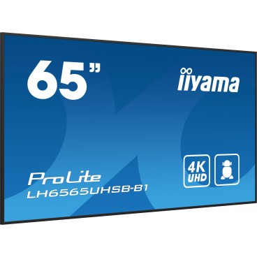 iiyama ProLite Écran plat de signalisation numérique 163,8 cm (64.5") LCD Wifi 500 cd m² 4K Ultra HD Noir Intégré dans le