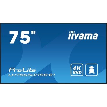 iiyama LH7575UHS-B1AG affichage de messages Écran plat de signalisation numérique 190,5 cm (75") LCD Wifi 500 cd m² 4K Ultra HD