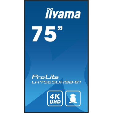 iiyama LH7575UHS-B1AG affichage de messages Écran plat de signalisation numérique 190,5 cm (75") LCD Wifi 500 cd m² 4K Ultra HD