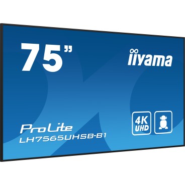 iiyama LH7575UHS-B1AG affichage de messages Écran plat de signalisation numérique 190,5 cm (75") LCD Wifi 500 cd m² 4K Ultra HD