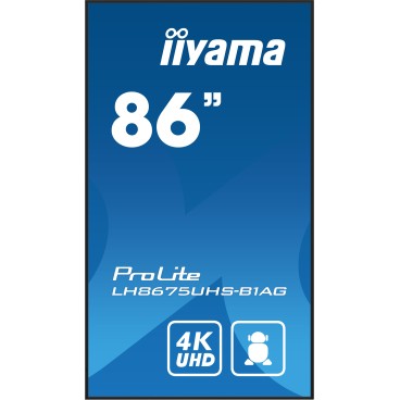 iiyama LH8675UHS-B1AG affichage de messages Écran plat de signalisation numérique 2,17 m (85.6") LCD Wifi 500 cd m² 4K Ultra HD