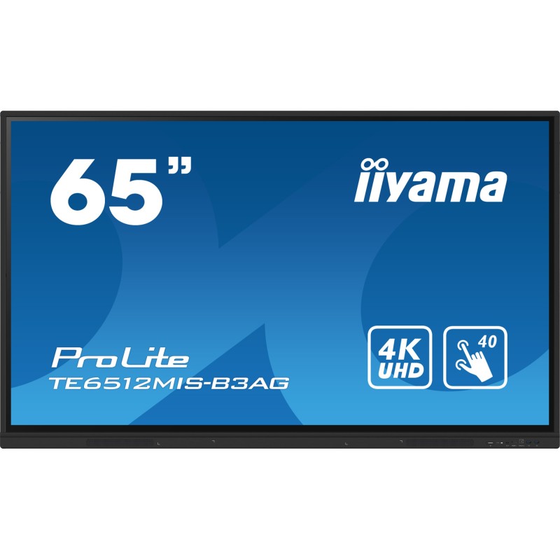 iiyama TE6512MIS-B3AG affichage de messages En forme de kiosk 165,1 cm (65") LCD Wifi 400 cd m² 4K Ultra HD Noir Écran tactile