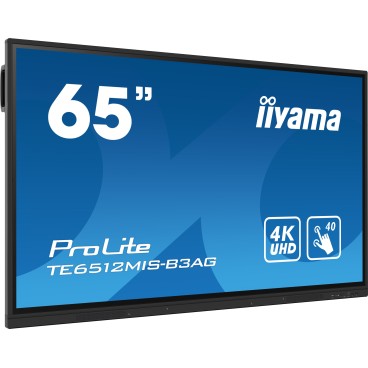 iiyama TE6512MIS-B3AG affichage de messages En forme de kiosk 165,1 cm (65") LCD Wifi 400 cd m² 4K Ultra HD Noir Écran tactile