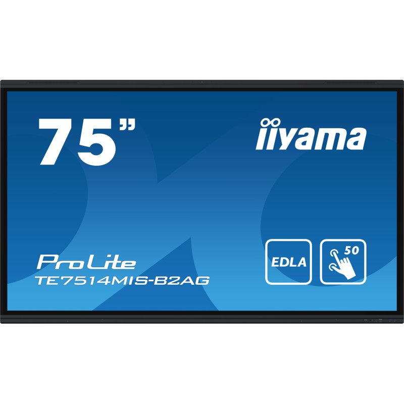 iiyama PROLITE TE7514MIS-B2AG Écran plat de signalisation numérique 190,5 cm (75") LCD Wifi 435 cd m² 4K Ultra HD Noir Écran