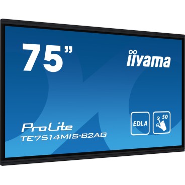 iiyama PROLITE TE7514MIS-B2AG Écran plat de signalisation numérique 190,5 cm (75") LCD Wifi 435 cd m² 4K Ultra HD Noir Écran