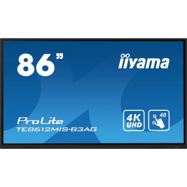 iiyama TE8612MIS-B3AG affichage de messages En forme de kiosk 2,18 m (86") LCD Wifi 400 cd m² 4K Ultra HD Noir Écran tactile