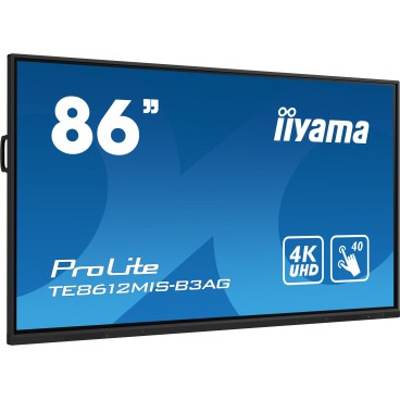 iiyama TE8612MIS-B3AG affichage de messages En forme de kiosk 2,18 m (86") LCD Wifi 400 cd m² 4K Ultra HD Noir Écran tactile