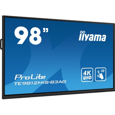 iiyama TE9812MIS-B3AG affichage de messages En forme de kiosk 2,49 m (98") LCD Wifi 400 cd m² 4K Ultra HD Noir Écran tactile