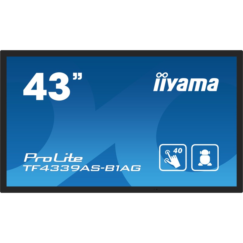 iiyama TF4339AS-B1AG affichage de messages Écran plat de signalisation numérique 108 cm (42.5") LED 500 cd m² 4K Ultra HD Noir