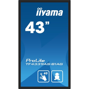 iiyama TF4339AS-B1AG affichage de messages Écran plat de signalisation numérique 108 cm (42.5") LED 500 cd m² 4K Ultra HD Noir