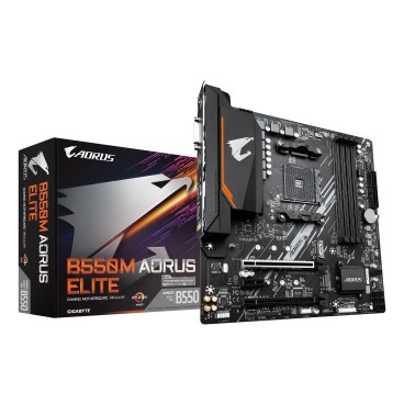 GIGABYTE B550M AORUS ELITE Carte mère - Processeurs AMD Ryzen 5000, VRM 5+3 phases, jusqu'à 4733 MHz DDR4, 1xPCIe 4.0 + 1xPCIe