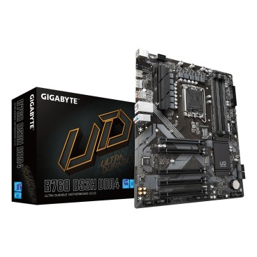 GIGABYTE B760 DS3H DDR4 Carte Mère - Prend en charge les processeurs Intel Core 14e génération, VRM numérique 18+2+1 phases,