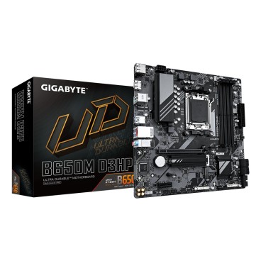 GIGABYTE B650M D3HP Carte mère - AMD Ryzen série 9000, VRM 5+2+2 phases, jusqu'à 7600 MHz DDR5 (OC), 2xPCIe 4.0 M.2, LAN 2,5