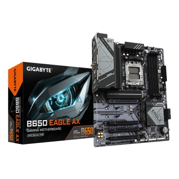 GIGABYTE B650 EAGLE AX Carte mère - AMD Ryzen série 9000, VRM 12+2+2 phases, jusqu'à 7600 MHz DDR5 (OC), 1xPCIe 5.0 + 2xPCIe