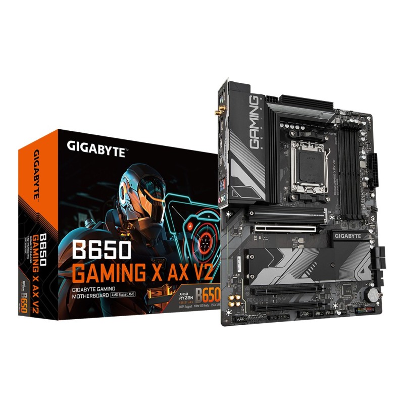 GIGABYTE B650 GAMING X AX V2 Carte mère - AMD Ryzen série 9000, VRM 8+2+2 phases, jusqu'à 8000 MHz DDR5 (OC), 1xPCIe 5.0 +