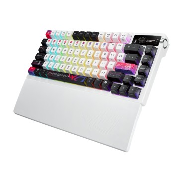 ASUS ROG Azoth X clavier Gaming USB + RF Wireless + Bluetooth Noir, Blanc