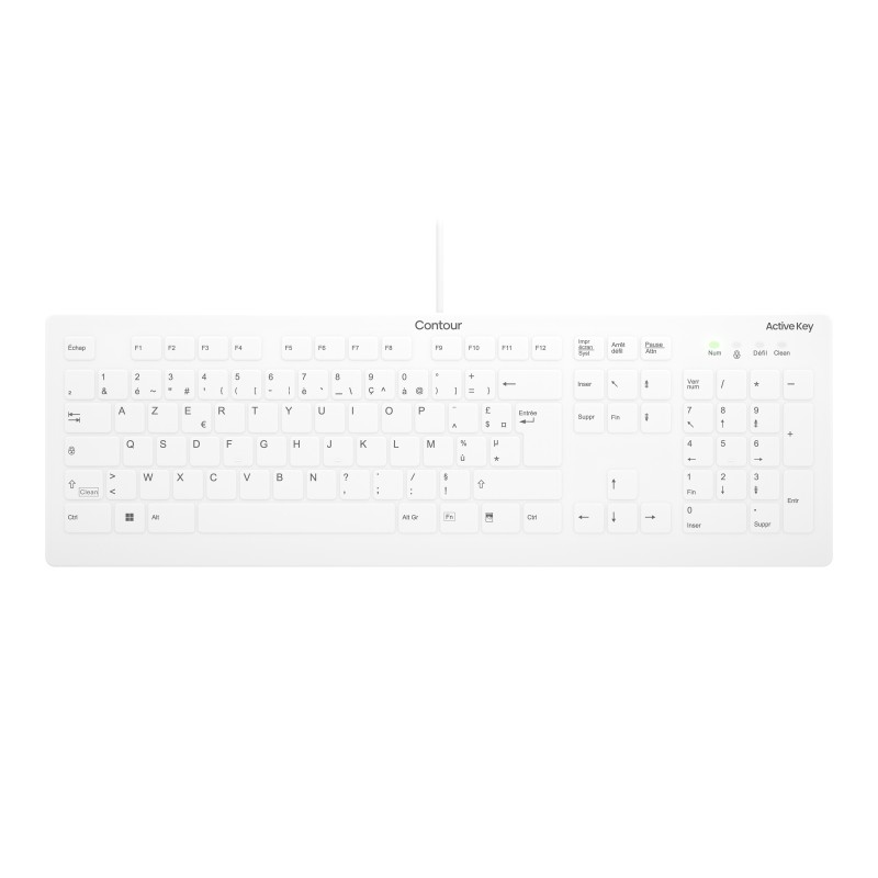 Contour Design Active Key AK-C8112 clavier Médical USB AZERTY Français Blanc