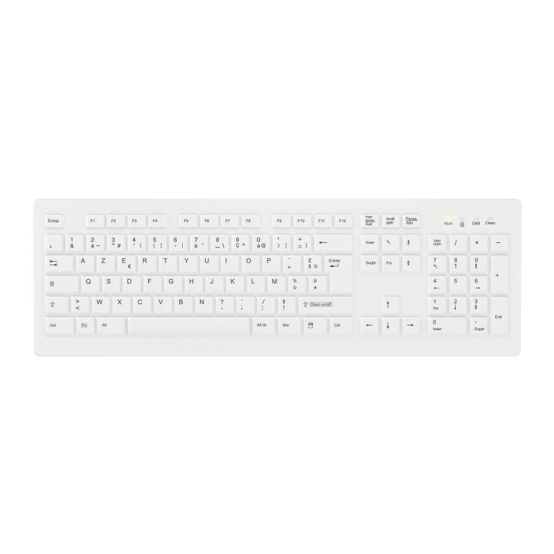 Contour Design Active Key AK-C8100F-FU1-W FR clavier Bureau RF sans fil AZERTY Français Blanc