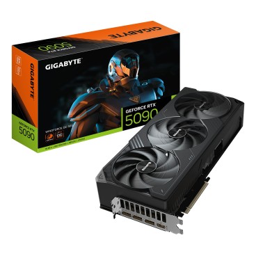 GIGABYTE GeForce RTX 5090 WINDFORCE OC 32G Carte Graphique - 32 Go GDDR7, 512 bits, PCI-E 5.0, 2467MHz Fréquence du Cœur, 3 x