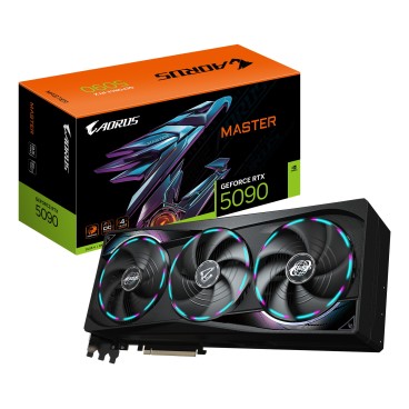GIGABYTE AORUS GeForce RTX 5090 MASTER 32G Carte Graphique - 32 Go GDDR7, 512 bits, PCI-E 5.0, 2655MHz Fréquence du Cœur, 3 x