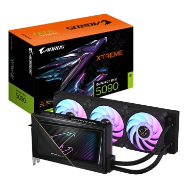 GIGABYTE AORUS GeForce RTX 5090 XTREME WATERFORCE 32G Carte Graphique - 32 Go GDDR7, 512 bits, PCI-E 5.0, 2655 MHz Fréquence du