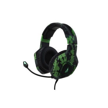 SureFire Skirmish Casque Avec fil Arceau Gaming USB Type-A Noir, Camouflage, Vert