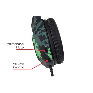 SureFire Skirmish Casque Avec fil Arceau Gaming USB Type-A Noir, Camouflage, Vert