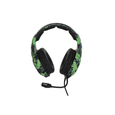 SureFire Skirmish Casque Avec fil Arceau Gaming USB Type-A Noir, Camouflage, Vert