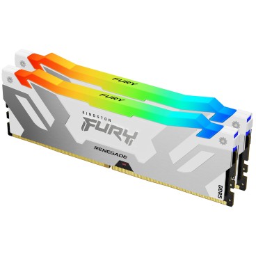 Kingston Technology FURY 32Go 6400MT s DDR5 CL32 DIMM (Kit de 2) Renegade RGB Blanc XMP