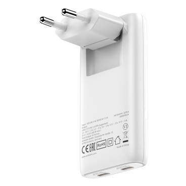 Verbatim 32355 chargeur d'appareils mobiles Ordinateur portable, Smartphone, Tablette Blanc Secteur Charge rapide Intérieure