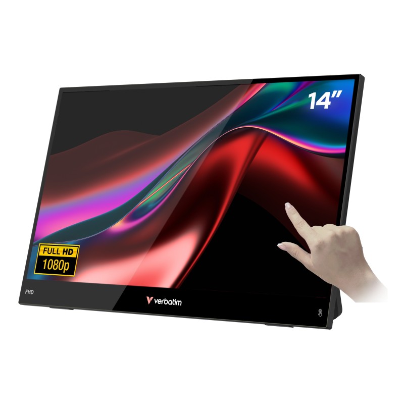 Verbatim Portable 14" FHD Touch Monitor LIGHT Moniteur portable Noir 35,6 cm (14") LCD 1920 x 1080 pixels
