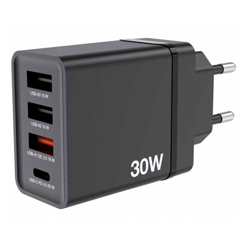 Verbatim Chargeur USB mural 4 ports 30 W - Noir