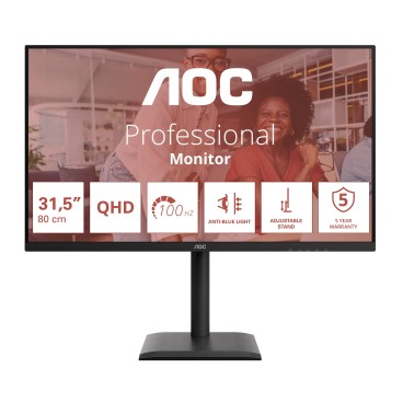 AOC E4 Q32E4U écran plat de PC 80 cm (31.5") 2560 x 1440 pixels Quad HD LED Noir